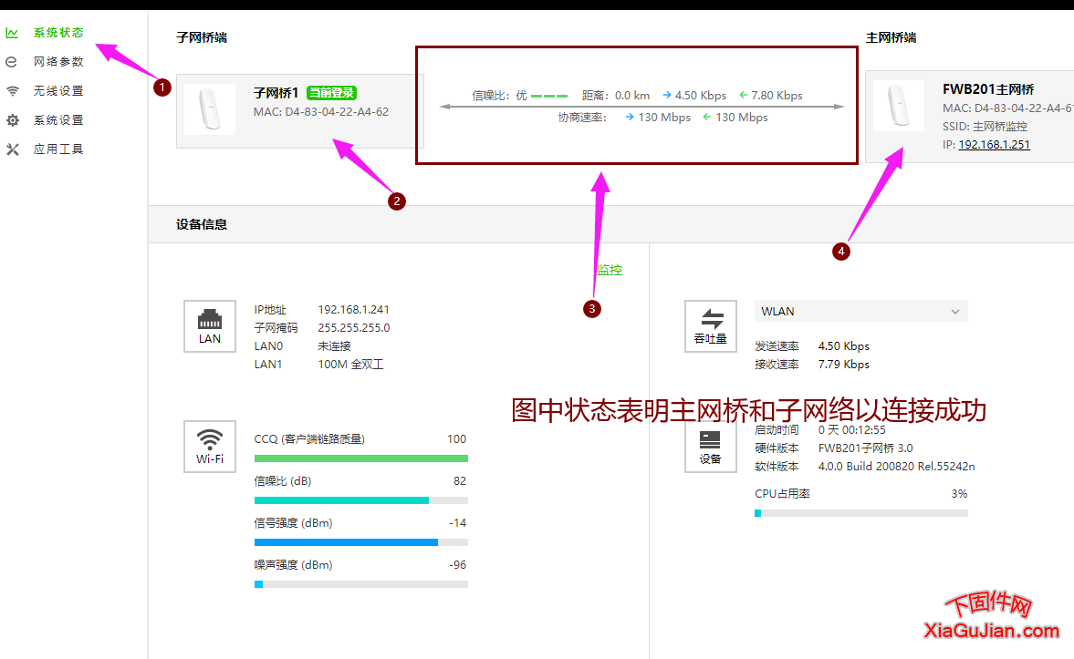 迅捷一点对多点网桥设置方法监控无线网桥的另一种使用方法