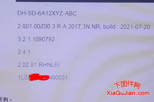 V2.210.0001.0.T.A.2017.3N.NR,build:20170110、DH-SD-6A12XYZ-ABC升级程序V2.801.00Z00.3.R.A.2017.3N.NR,build:20210720